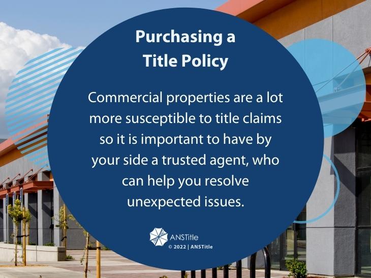 Callout 4: Purchasing a title policy for commercial property fact from text